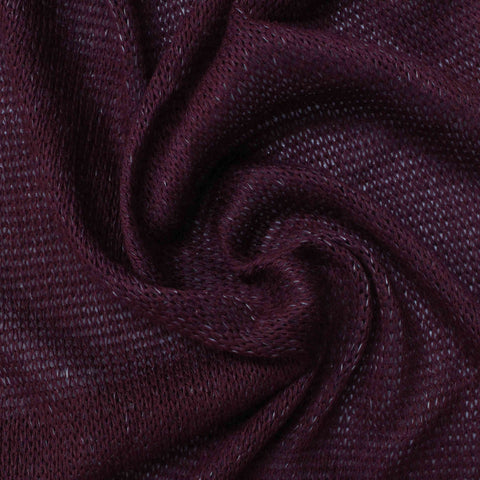 Deep Red Marl Chunky Knit, Viscose-Poly, 140 gsm