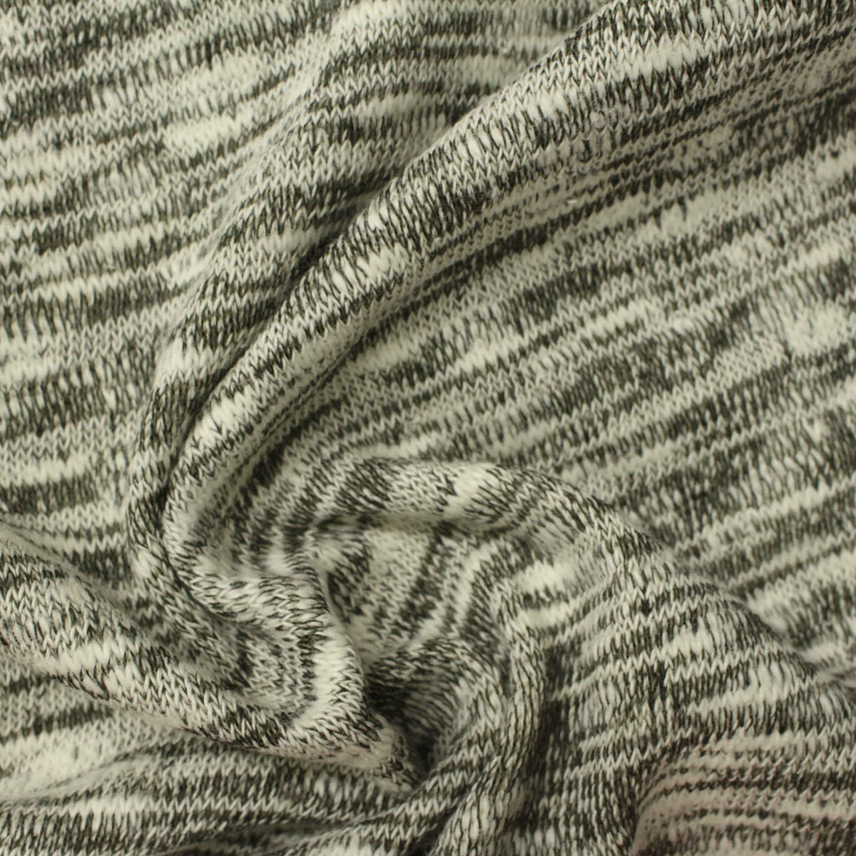 Black Marl Chunky Knit, Cotton-Poly, 230 gsm
