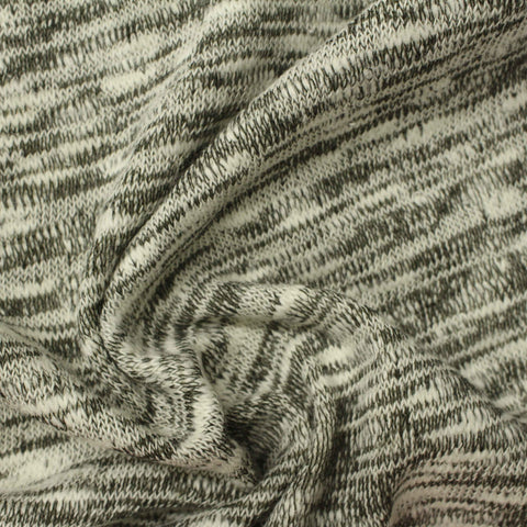Black Marl Chunky Knit, Cotton-Poly, 230 gsm