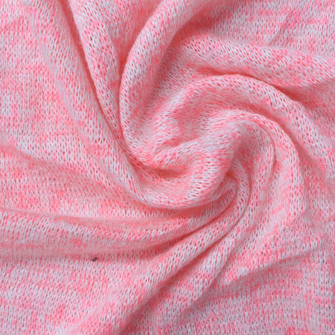Pink Marl Chunky Knit, Viscose-Poly, 180 gsm, 180 cm