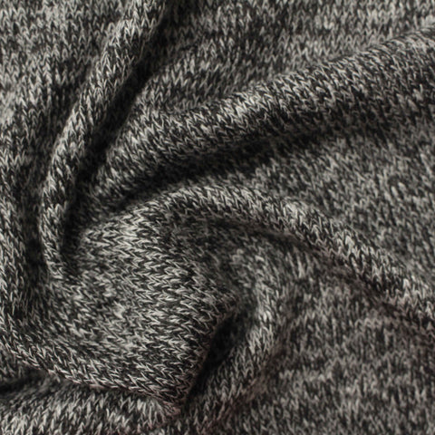 Black Marl Chunky Knit, Viscose-Poly, 250 gsm