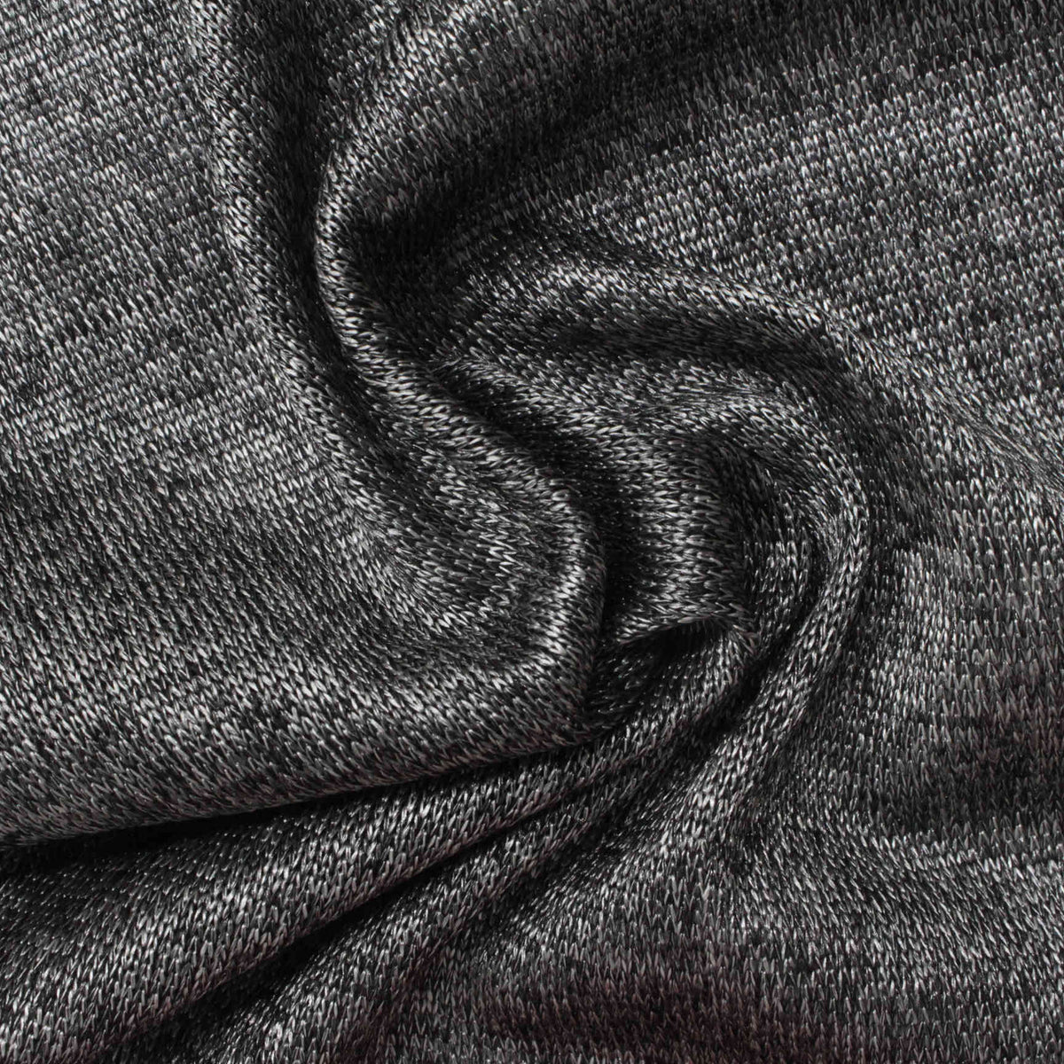 Black Marl Chunky Knit, Polyester, 185 gsm, 170 cm, ref EF-222188