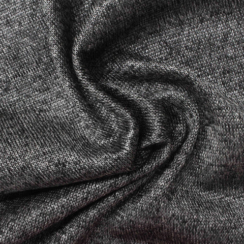 Black Marl Chunky Knit, Polyester, 185 gsm, 170 cm, ref EF-222188