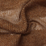 Polyester Viscose Stretch Chunky Knit Fabric, 260 gsm, 170 cm — Brown