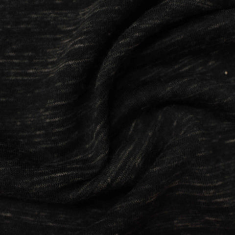 Black Marl French Terry, Poly-Cotton, 280 gsm
