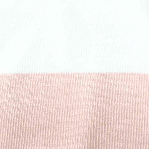 White Horizontal-Stripe Jersey Knit, Viscose, 200 gsm, 170 cm