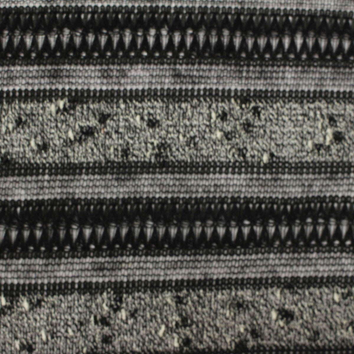 Black Horizontal-Band Chunky Knit, Poly-Viscose