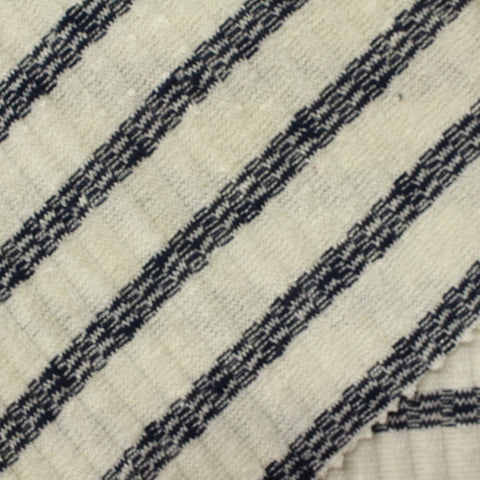 Dark Blue Textured-Stripe Chunky Knit, Viscose-Poly
