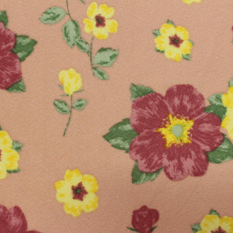 Red Flowers Knit, Polyester, 170 gsm