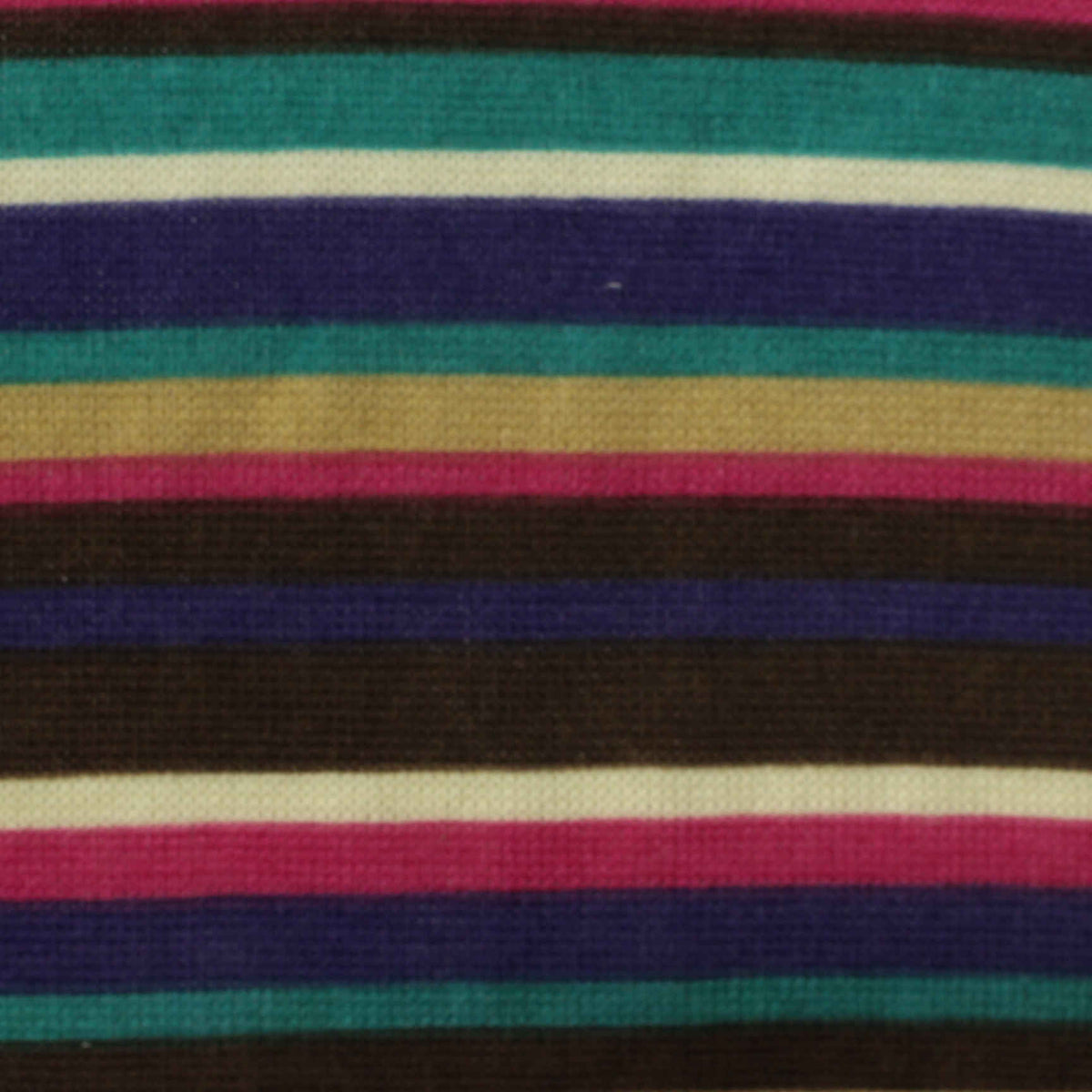 Multicolor Horizontal-Stripe Chunky Knit, Polyester, 140 gsm