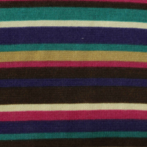 Multicolor Horizontal-Stripe Chunky Knit, Polyester, 140 gsm
