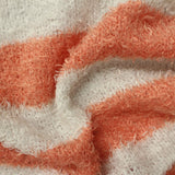 Orange Horizontal-Stripe Jersey Knit, Polyester