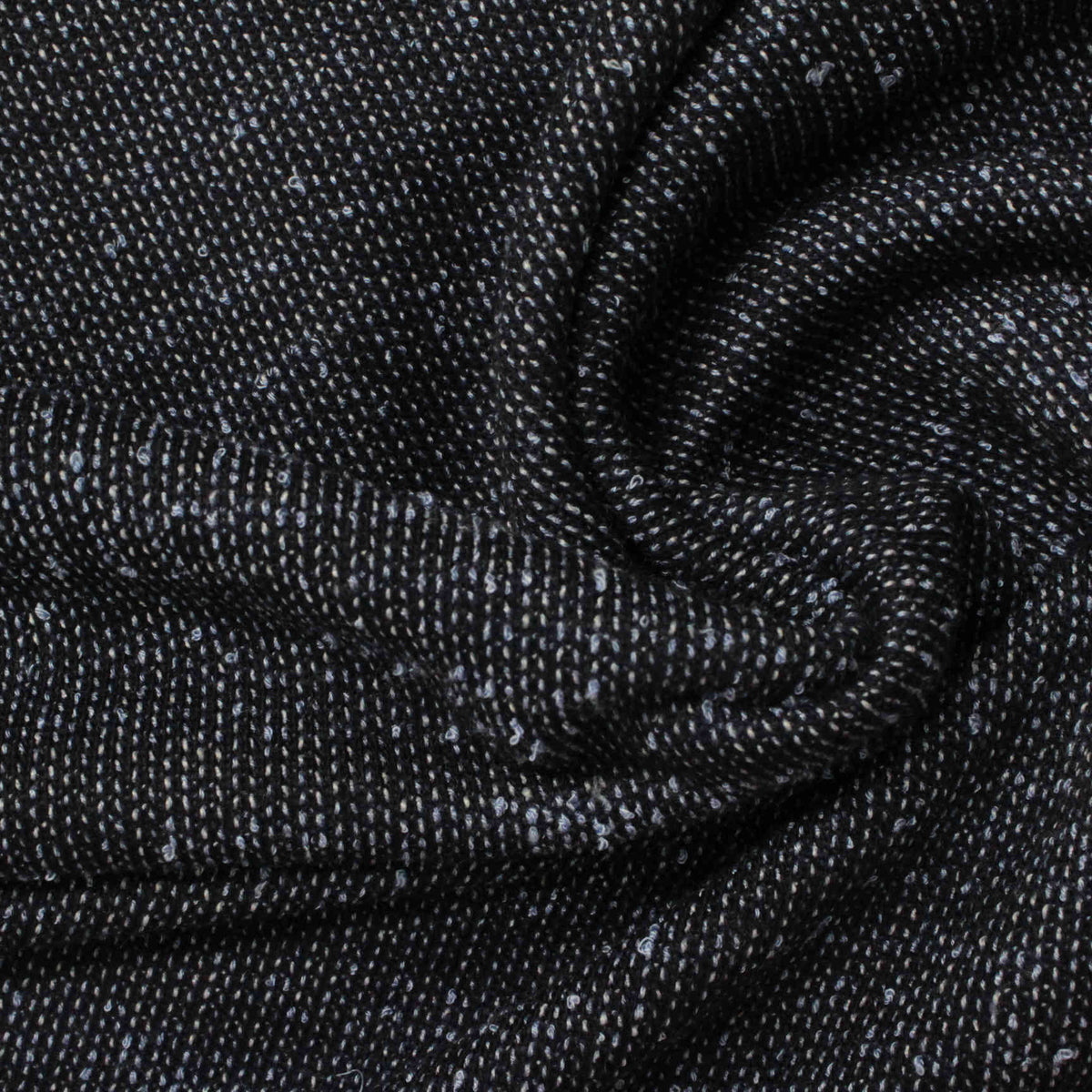 Black Marl Chunky Knit, Poly-Viscose, 300 gsm, 160 cm