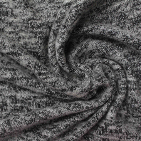Grey Marl Chunky Knit, Viscose-Poly, 145 gsm, 160 cm