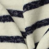 Navy Horizontal-Stripe Chunky Knit, Viscose-Poly — texture