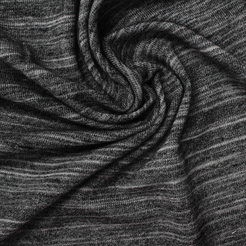 Dark Grey Marl Chunky Knit, Poly-Viscose, 170 gsm