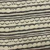 Cream Horizontal-Stripe Chunky Knit, Viscose-Poly