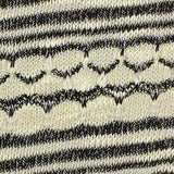 Cream Horizontal-Stripe Chunky Knit, Viscose-Poly — texture