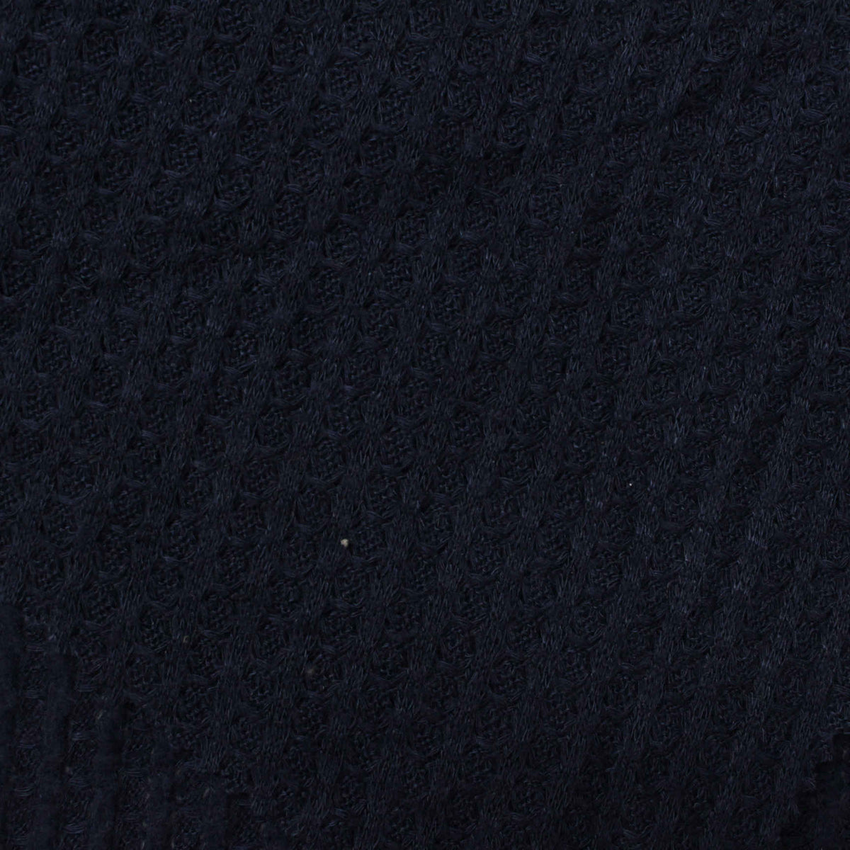 Dark Blue Tone-on-Tone Waffle Knit, Viscose-Poly