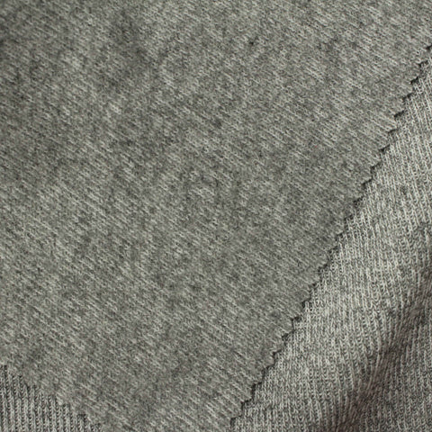 Grey Marl Rib Knit, Poly-Cotton, 340 gsm