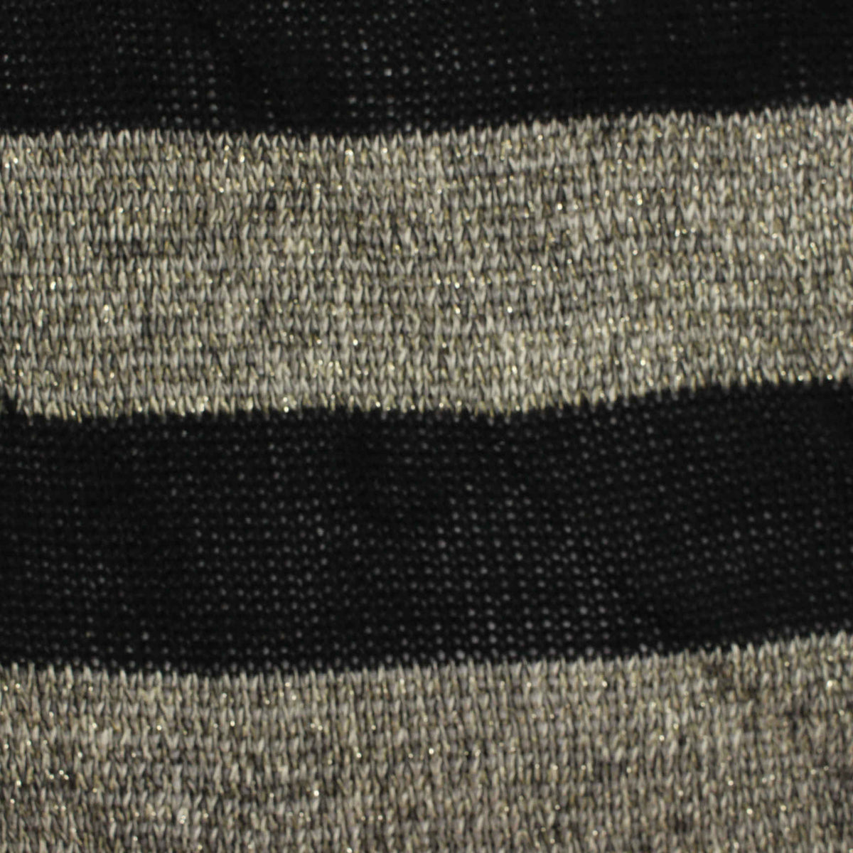 Black Horizontal-Stripe Chunky Knit, Poly-Viscose, 164 gsm