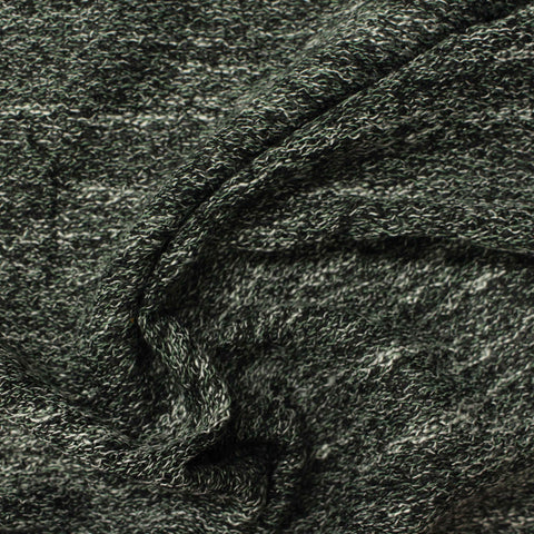 Dark Green Marl Chunky Knit, Poly-Viscose, 195 gsm