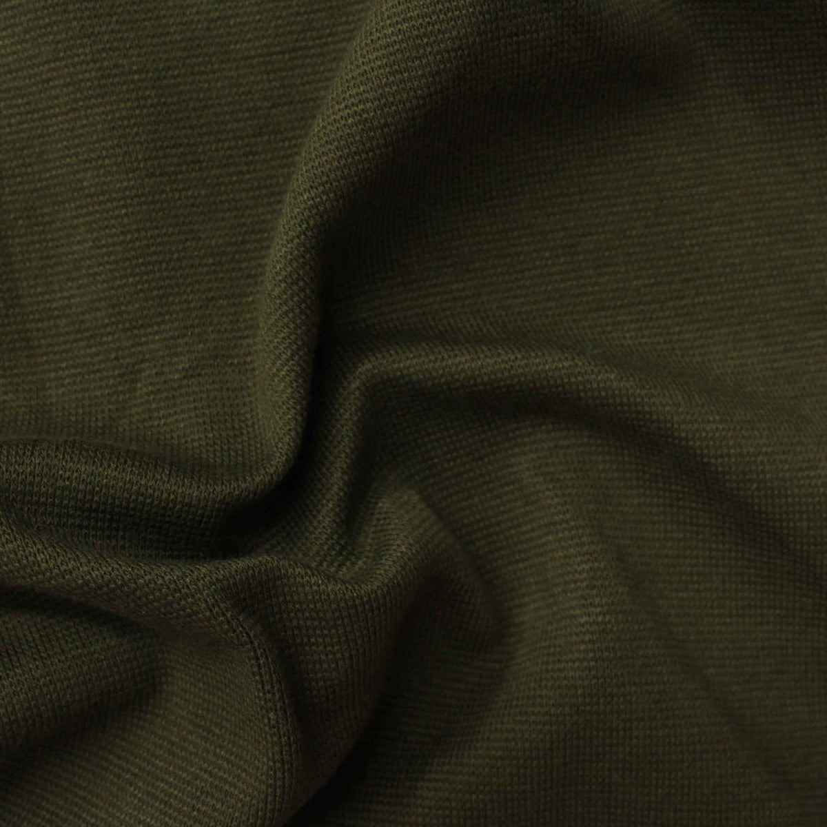 Polyester Cotton Stretch Rib Knit Fabric, 295 gsm, 170 cm — Green