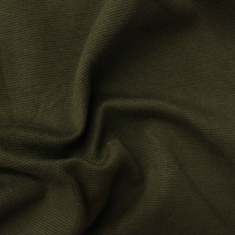 Polyester Cotton Stretch Rib Knit Fabric, 295 gsm, 170 cm — Green