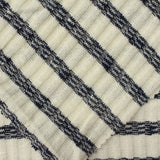 Navy Stripes Rib Knit, Viscose-Poly