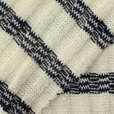 Navy Stripes Rib Knit, Viscose-Poly — texture
