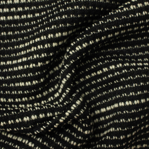 Black Horizontal-Stripe Chunky Knit, Poly-Cotton, 358 gsm