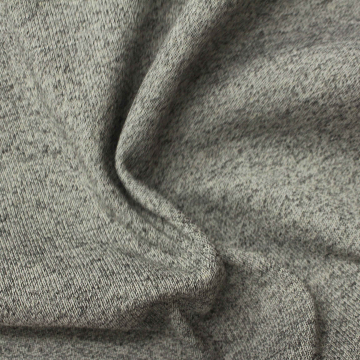 Grey Marl Interlock Knit, Poly-Viscose, 370 gsm