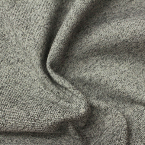 Grey Marl Interlock Knit, Poly-Viscose, 370 gsm