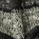 Black Horizontal-Stripe Chunky Knit, Poly-Viscose — texture