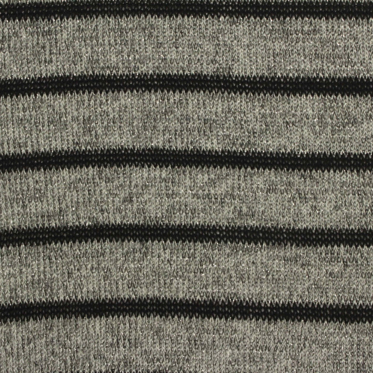 Black Horizontal-Stripe Knit, Poly-Viscose, 170 gsm, 160 cm