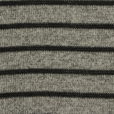 Black Horizontal-Stripe Knit, Poly-Viscose, 170 gsm, 160 cm