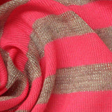 Pink Horizontal-Stripe Knit, Poly-Metallic — texture