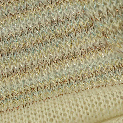 Cream Horizontal-Stripe Chunky Knit, 152 gsm