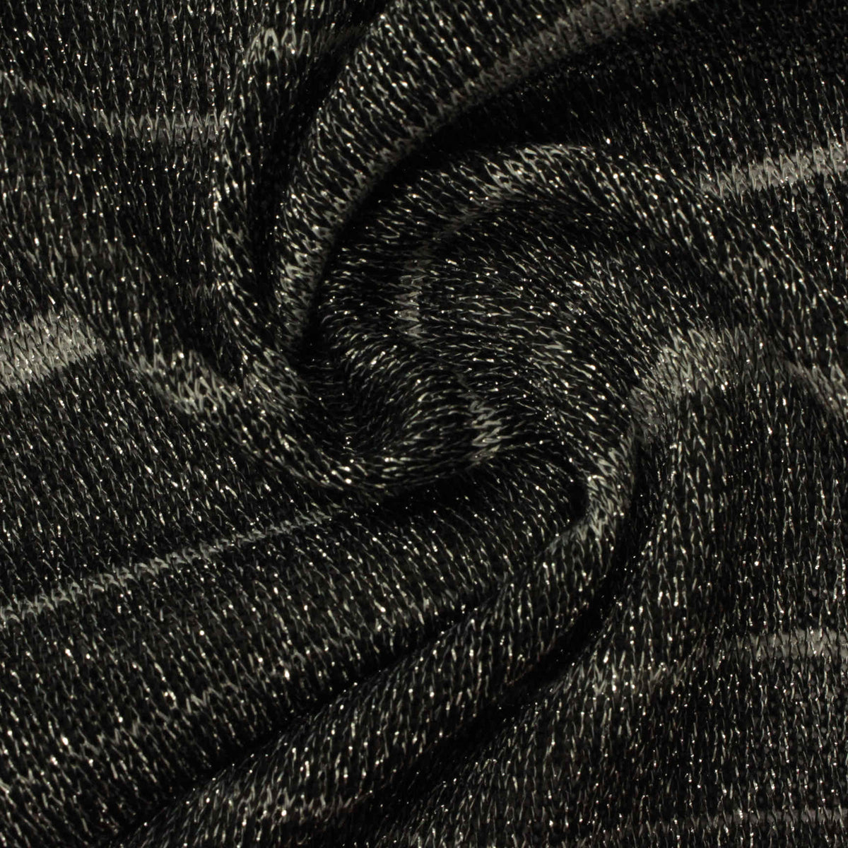 Charcoal Horizontal-Stripe Chunky Knit, Polyester, 178 gsm