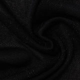 Polyester Stretch Chunky Knit Fabric, 138 gsm, 160 cm — Black
