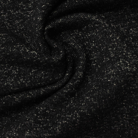 Black Marl French Terry, Cotton-Metallic
