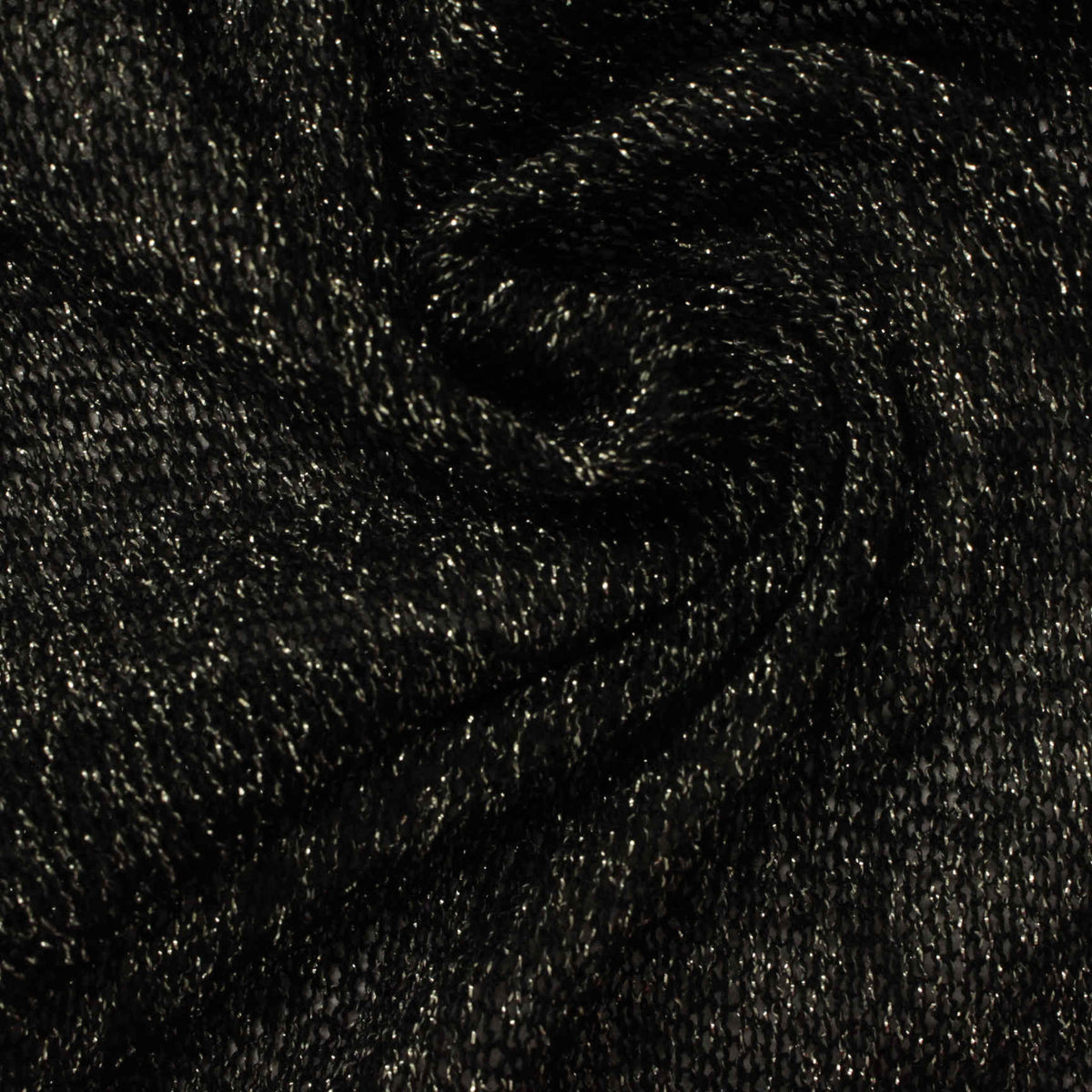 Polyester Metallic Jersey Knit Fabric, 232 gsm, 165 cm — Black