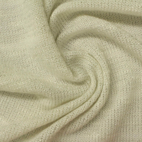 Chunky Knit Fabric, 207 gsm, 155 cm — White