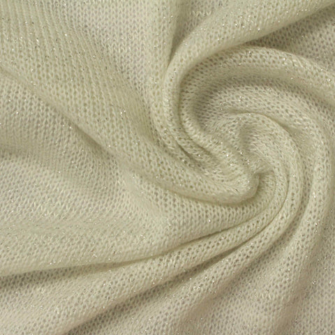 Chunky Knit Fabric, 164 gsm, 170 cm — White