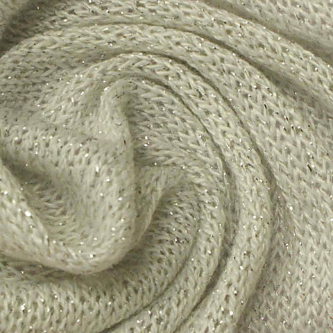 Light Grey Marl Jersey Knit, Poly-Metallic