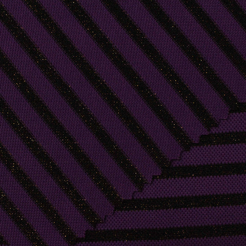 Striped Piqué Knit Fabric, 205 gsm, 160 cm — Purple