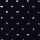 Silver Hearts Jersey Knit, Cotton