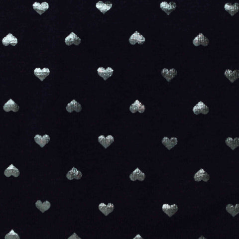 Silver Hearts Jersey Knit, Cotton, 156 gsm