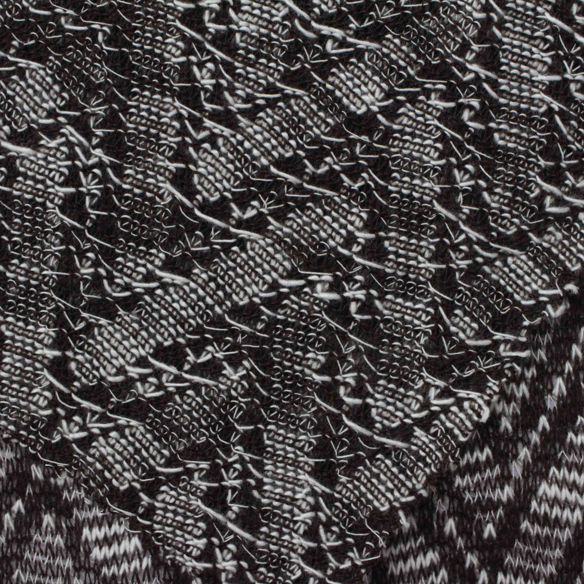 Black Geometric-Square Chunky Knit, Polyester