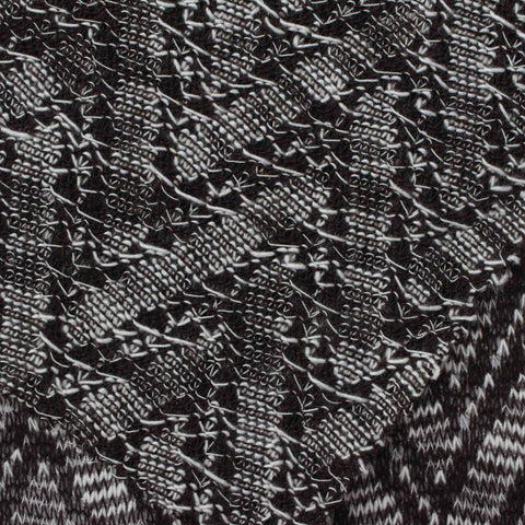 Black Geometric-Square Chunky Knit, Polyester